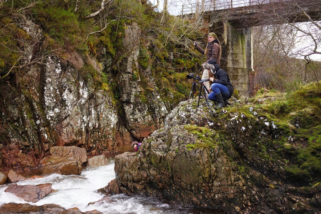 The team admiring the beautiful stream. Pictured: Kirsten Alana, Laurence Norah and Juno Kim.