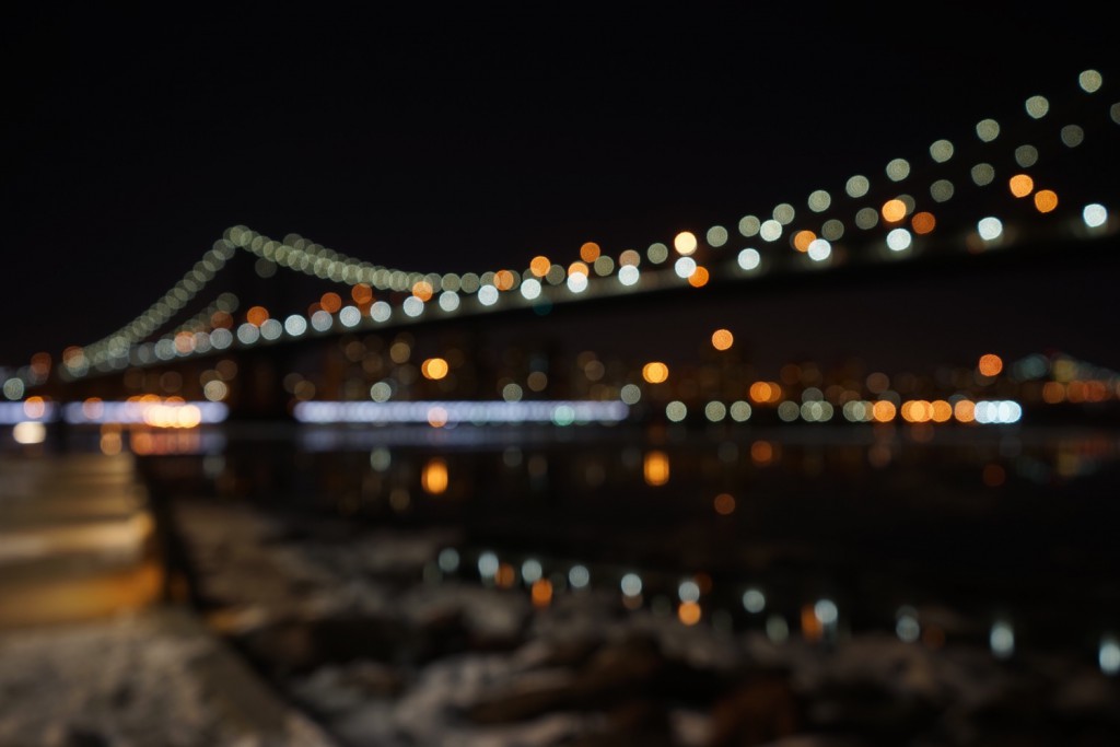 A blur on purpose shot of the Manhattan Bridge